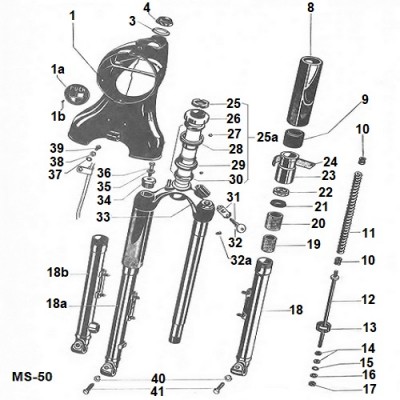 Voorvork MS-50 Puch